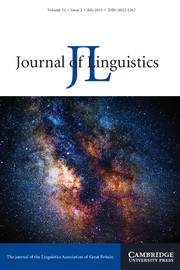 Journal of Linguistics Volume 51 - Issue 2 -