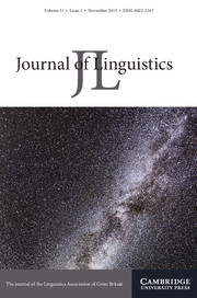 Journal of Linguistics Volume 51 - Issue 3 -