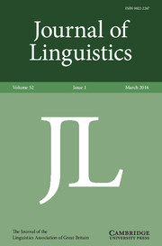 Journal of Linguistics Volume 52 - Issue 1 -