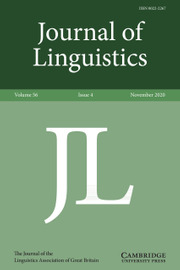 Journal of Linguistics Volume 56 - Issue 4 -