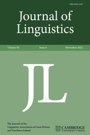 Journal of Linguistics Volume 58 - Issue 4 -