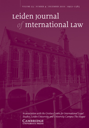 Leiden Journal of International Law Volume 23 - Issue 4 -
