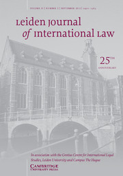 Leiden Journal of International Law Volume 25 - Issue 3 -