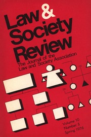 Law & Society Review Volume 10 - Issue 3 -