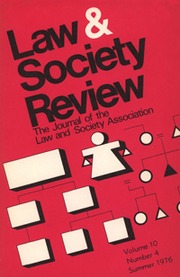 Law & Society Review Volume 10 - Issue 4 -