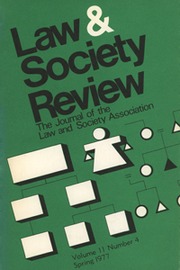 Law & Society Review Volume 11 - Issue 4 -