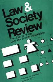 Law & Society Review Volume 11 - Issue 5 -