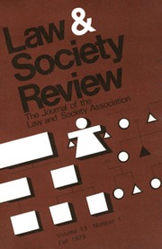 Law & Society Review Volume 13 - Issue 1 -