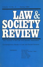 Law & Society Review Volume 14 - Issue 3 -  Contemporary Issues in Law and Social Science