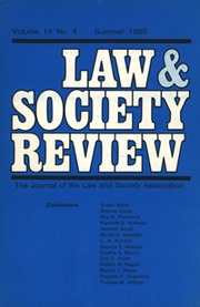 Law & Society Review Volume 14 - Issue 4 -
