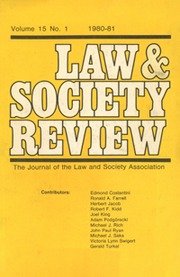 Law & Society Review Volume 15 - Issue 1 -