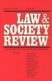 Law & Society Review Volume 16 - Issue 1 -