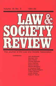 Law & Society Review Volume 16 - Issue 3 -