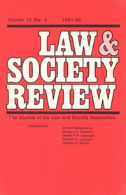 Law & Society Review Volume 16 - Issue 4 -