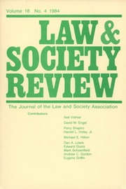 Law & Society Review Volume 18 - Issue 4 -