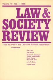 Law & Society Review Volume 19 - Issue 1 -