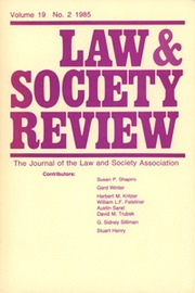 Law & Society Review Volume 19 - Issue 2 -