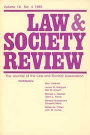 Law & Society Review Volume 19 - Issue 4 -