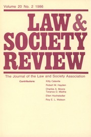 Law & Society Review Volume 20 - Issue 2 -