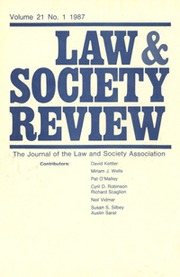 Law & Society Review Volume 21 - Issue 1 -