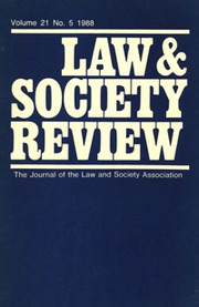 Law & Society Review Volume 21 - Issue 5 -