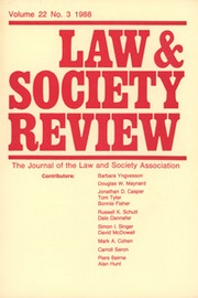 Law & Society Review Volume 22 - Issue 3 -