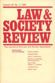 Law & Society Review Volume 22 - Issue 4 -  Special Issue: Law and Ideology
