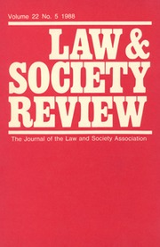 Law & Society Review Volume 22 - Issue 5 -