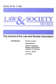 Law & Society Review Volume 23 - Issue 3 -
