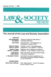 Law & Society Review Volume 25 - Issue 1 -