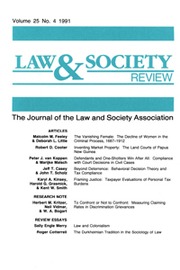 Law & Society Review Volume 25 - Issue 4 -