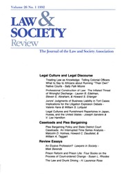 Law & Society Review Volume 26 - Issue 1 -