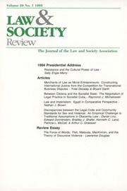 Law & Society Review Volume 29 - Issue 1 -