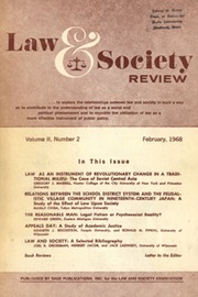 Law & Society Review Volume 2 - Issue 2 -