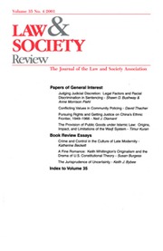 Law & Society Review Volume 35 - Issue 4 -