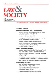 Law & Society Review Volume 36 - Issue 1 -