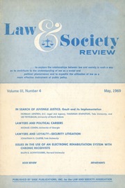 Law & Society Review Volume 3 - Issue 4 -