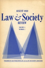 Law & Society Review Volume 4 - Issue 1 -