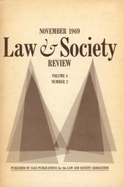 Law & Society Review Volume 4 - Issue 2 -
