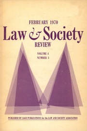 Law & Society Review Volume 4 - Issue 3 -