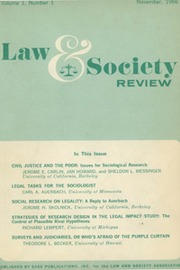 Law & Society Review Volume 6 - Issue 1 -