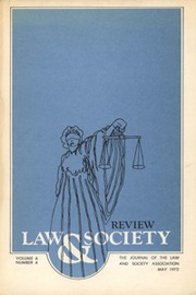Law & Society Review Volume 6 - Issue 4 -