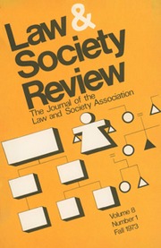 Law & Society Review Volume 8 - Issue 1 -