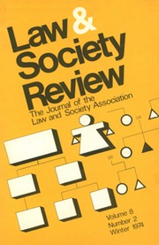 Law & Society Review Volume 8 - Issue 2 -