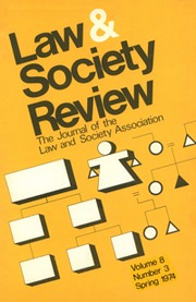 Law & Society Review Volume 8 - Issue 3 -