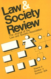Law & Society Review Volume 8 - Issue 4 -