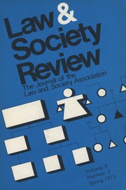 Law & Society Review Volume 9 - Issue 3 -