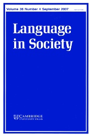 Language in Society Volume 36 - Issue 4 -