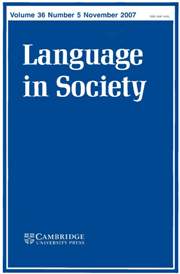 Language in Society Volume 36 - Issue 5 -