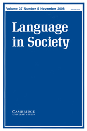 Language in Society Volume 37 - Issue 5 -